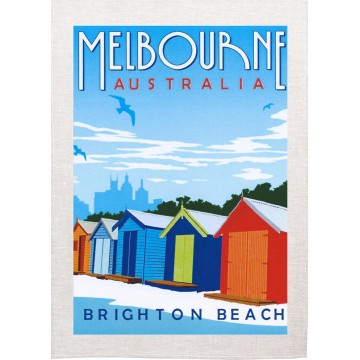 Tea Towel | Brighton Beach Boxes | Linen